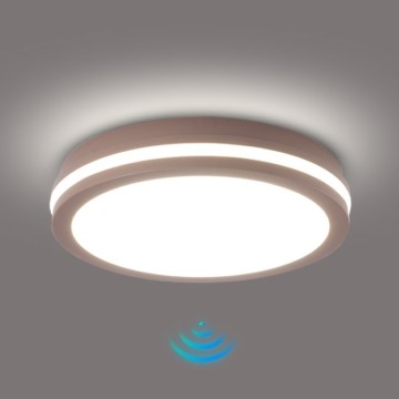 Brilagi - LED lauko šviestuvas su judesio davikliu BENE LED/24W/230V Ø 26 cm rudas IP54