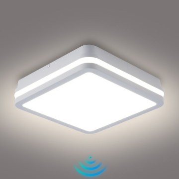 Brilagi - LED lauko šviestuvas su judesio jutikliu BENE LED/24W/230V 26x26 cm baltas IP54