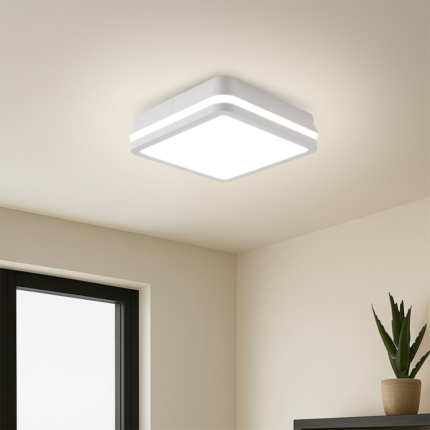 Brilagi - LED lauko šviestuvas su judesio jutikliu BENE LED/24W/230V 26x26 cm baltas IP54