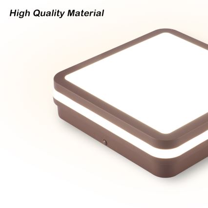 Brilagi - LED lauko lubinis šviestuvas su jutikliu BENE LED/18W/230V 21,5x21,5 cm rudas IP54