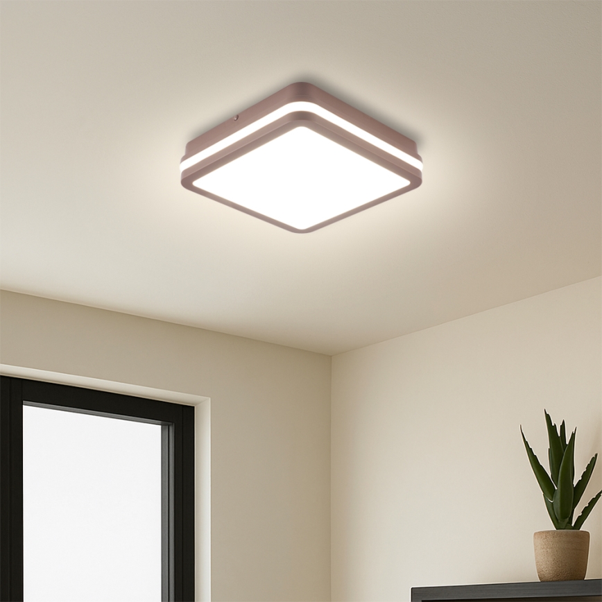 Brilagi - LED lauko lubinis šviestuvas su jutikliu BENE LED/18W/230V 21,5x21,5 cm rudas IP54