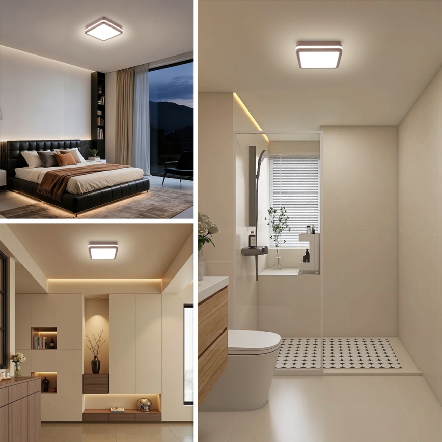 Brilagi - LED lauko lubinis šviestuvas su jutikliu BENE LED/18W/230V 21,5x21,5 cm rudas IP54