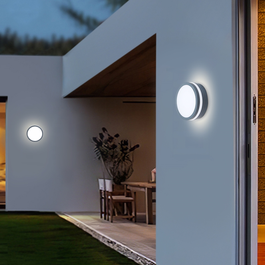 Brilagi - LED lauko šviestuvas su jutikliu BENE LED/18W/230V diametras 22 cm antracitas IP54