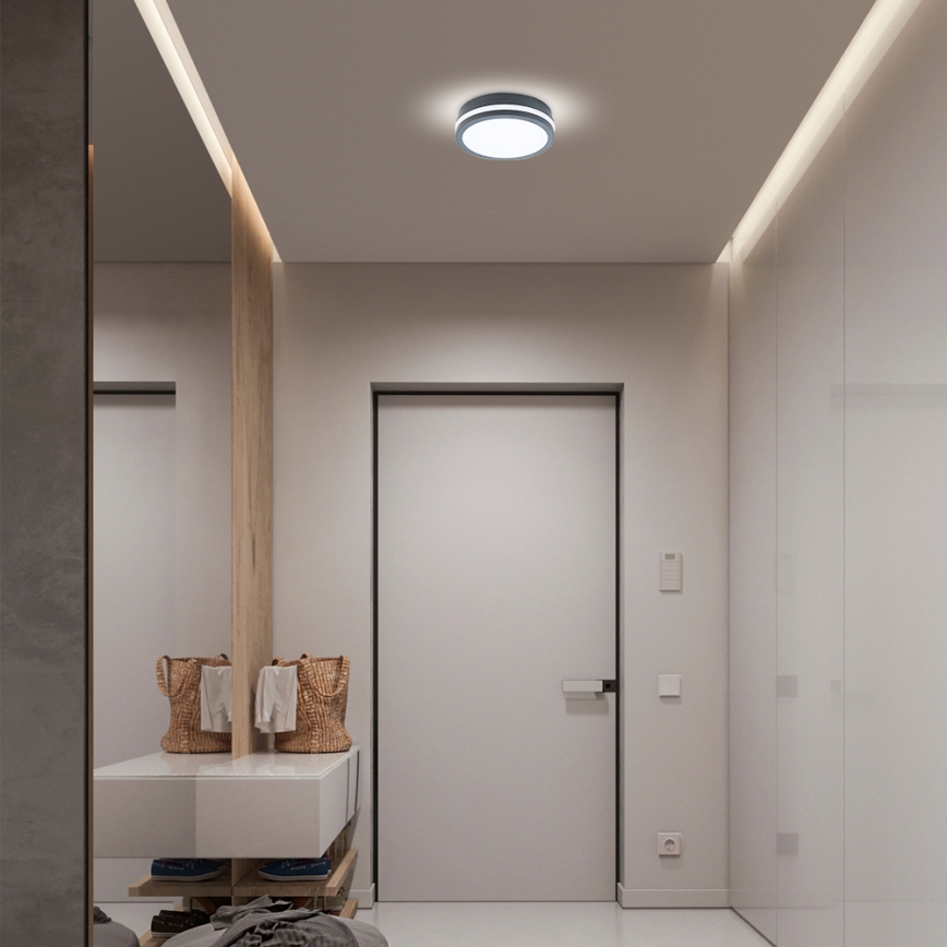 Brilagi - LED lauko šviestuvas su jutikliu BENE LED/18W/230V diametras 22 cm antracitas IP54
