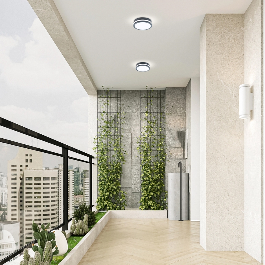 Brilagi - LED lauko šviestuvas su jutikliu BENE LED/18W/230V diametras 22 cm antracitas IP54