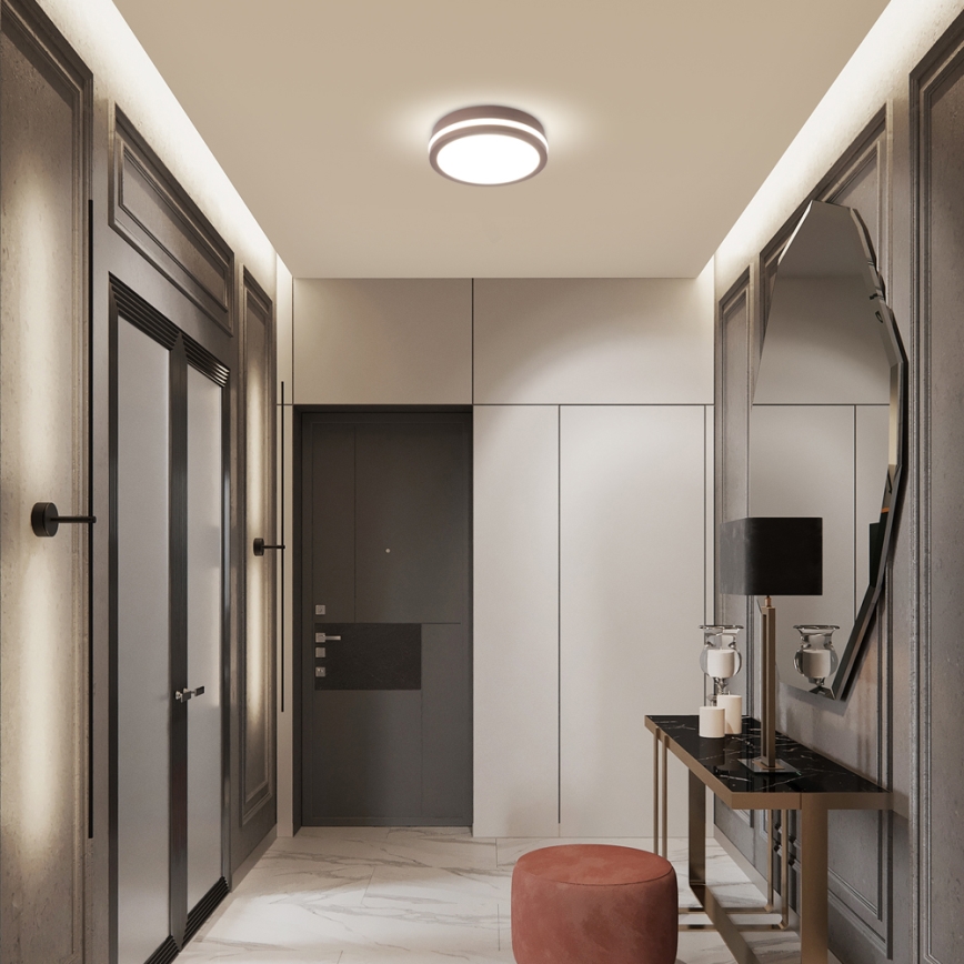 Brilagi - LED lauko lubinis šviestuvas su judesio jutikliu BENE LED/18W/230V skersmuo 21,5 cm ruda IP54