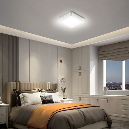 Brilagi - LED lauko šviestuvas su jutikliu BENE LED/24W/230V 26x26 cm balta IP54