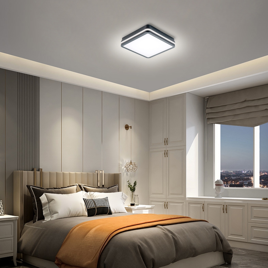 Brilagi - LED lauko šviestuvas su jutikliu BENE LED/24W/230V 26x26 cm antracitas IP54