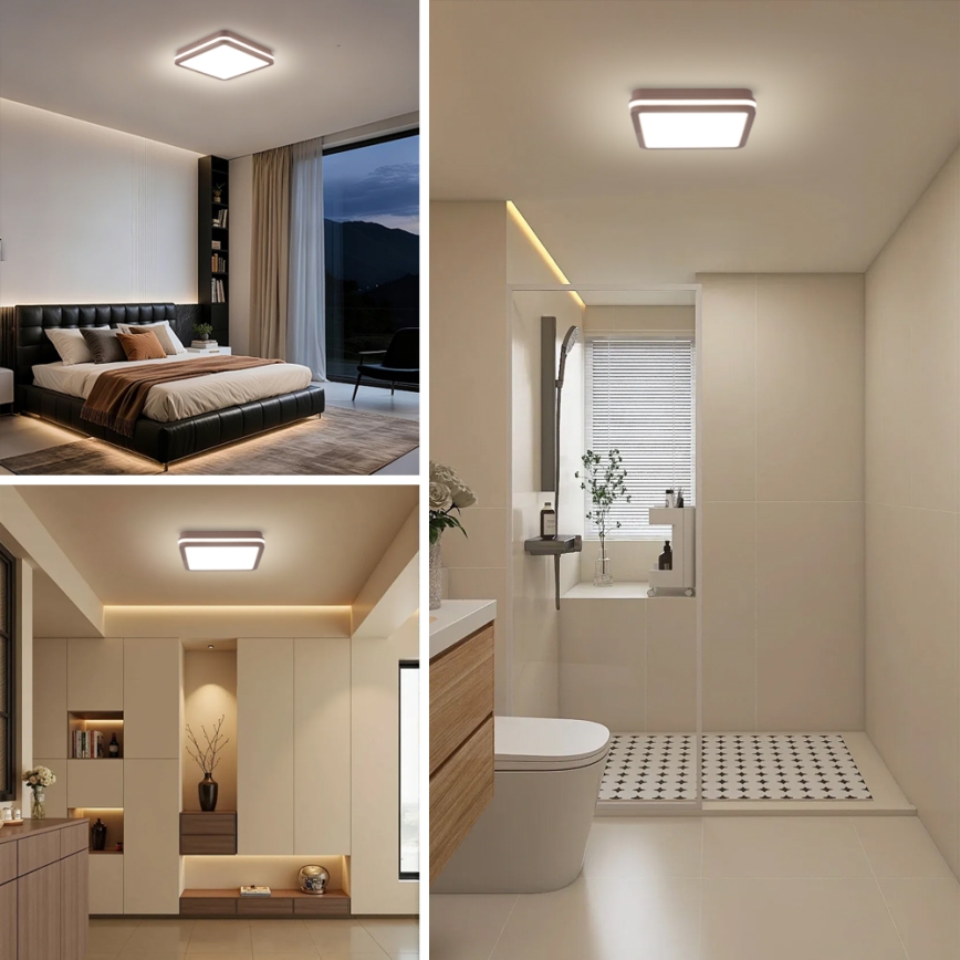 Brilagi - LED lauko lubinis šviestuvas su judesio jutikliu BENE LED/24W/230V 26x26 cm rudas IP54