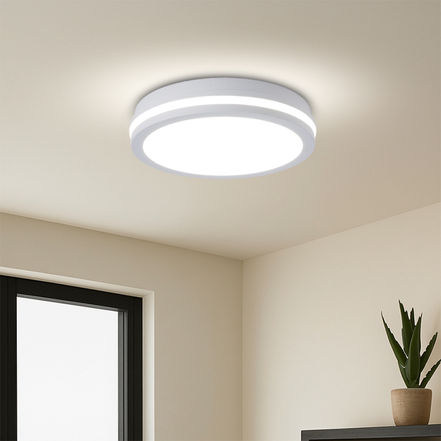 Brilagi - LED lauko lubinis šviestuvas su jutikliu BENE LED/24W/230V, skersmuo 26 cm, baltas, IP54