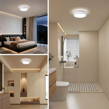 Brilagi - LED lauko lubinis šviestuvas su jutikliu BENE LED/24W/230V, skersmuo 26 cm, baltas, IP54