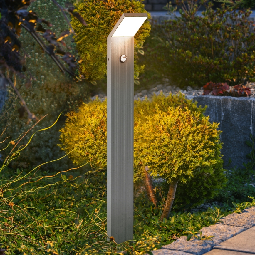 Brilagi - LED lauko šviestuvas su jutikliu RIANO LED/8W/230V sidabrinis IP65