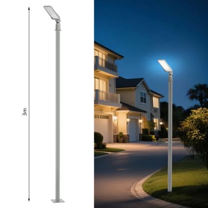 Brilagi - LED lauko gatvės šviestuvas su 3 m stulpu ir reguliuojamu sąnariu URBANLIGHT LED/50W/230V pilkas IP65