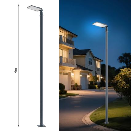 Brilagi - LED lauko gatvės šviestuvas su stulpu ir pasukama jungtimi 4 m URBANLIGHT LED/100W/230V antracitas IP65