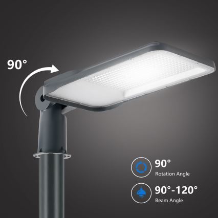 Brilagi - LED lauko gatvės šviestuvas su 4 m stulpu ir lankstu URBANLIGHT LED/200W/230V antracitas IP65