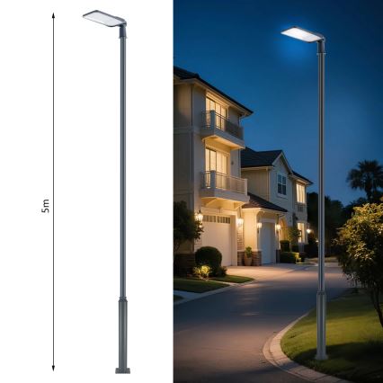 Brilagi - LED lauko gatvės šviestuvas su stulpu ir pasukamu sąnariu 5 m URBANLIGHT LED/200W/230V antracitas IP65