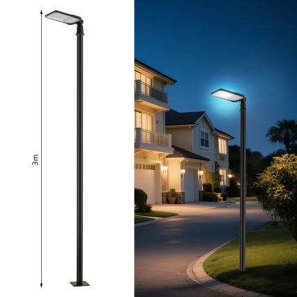 Brilagi - LED lauko gatvės šviestuvas su 3 m stulpu ir pasukamuoju sąnariu URBANLIGHT LED/100W/230V juodas IP65