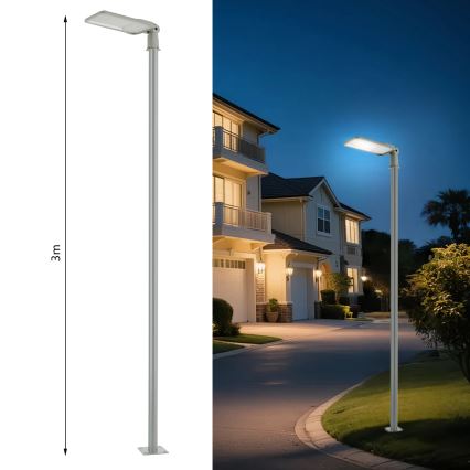 Brilagi - LED lauko gatvės šviestuvas su 3 m stulpu ir sukamąja jungtimi URBANLIGHT LED/200W/230V pilkas IP65