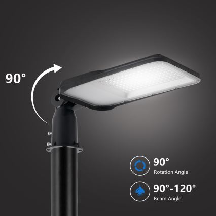 Brilagi - LED lauko gatvės šviestuvas su 4 m stulpu ir sujungimu URBANLIGHT LED/100W/230V juodas IP65