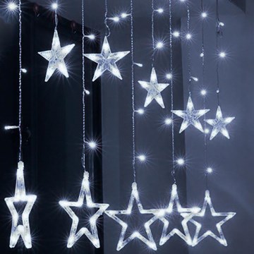 Brilagi - LED lauko užuolaida 123xLED/3xAA/USB 3m IP44 šalta balta