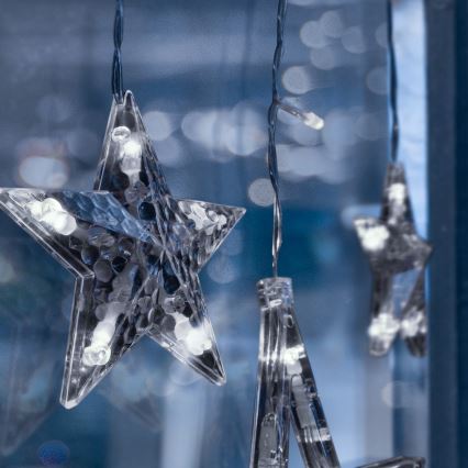 Brilagi - LED lauko užuolaida 123xLED/3xAA/USB 3m IP44 šalta balta