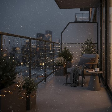 Brilagi - LED lauko užuolaida 160xLED 7x2m IP44 šiltai balta