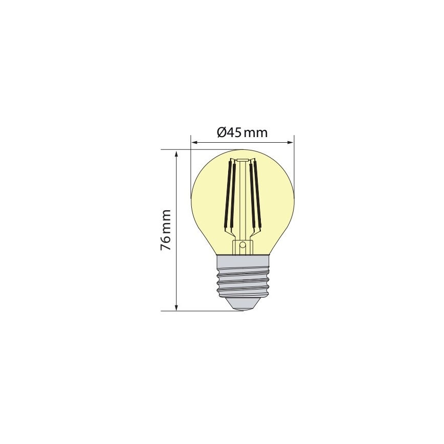 Brilagi - LED lemputė FILAMENT CLASIC ONE P45 E27/6,5W/230V 3000K