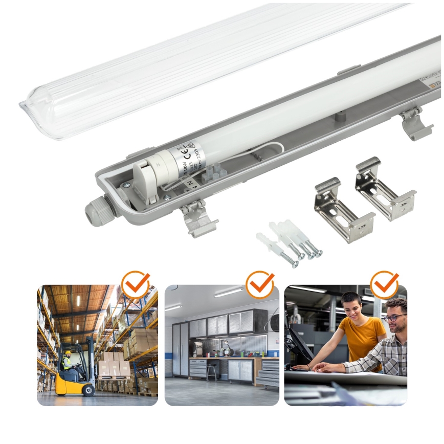 Brilagi - LED liuminescencinis techninis šviestuvas OPTIMA T8 1xG13/18W/230V 4000K IP65 128 cm