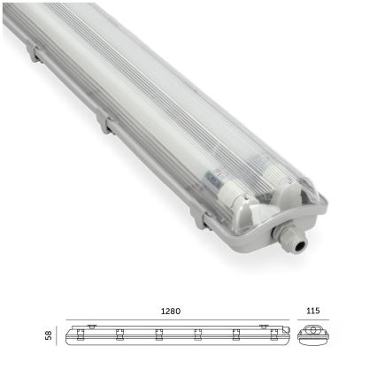 Brilagi - LED liuminescencinis techninis šviestuvas OPTIMA T8 2xG13/18W/230V 6500K IP65 128 cm