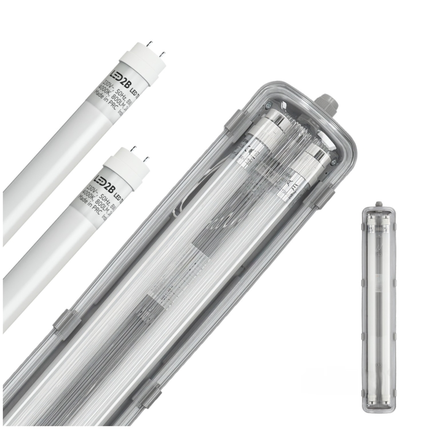 Brilagi - LED didelio našumo fluorescencinis šviestuvas OPTIMA T8 2xG13/9W/230V 4000K IP65 67,5 cm
