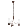 Brilagi - LED liustra ant grandinės COTTAGE 3xE14/40W/230V bukas/ruda/balta