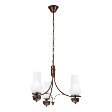 Brilagi - LED liustra ant grandinės COTTAGE 3xE14/40W/230V bukas/ruda/balta