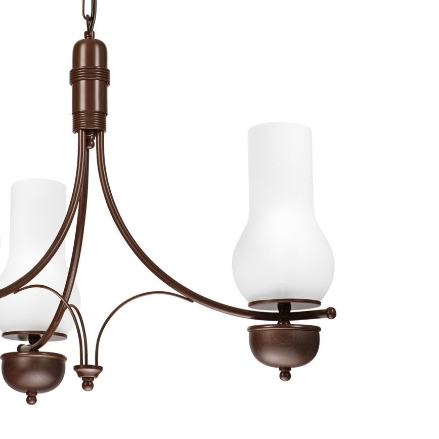 Brilagi - LED liustra ant grandinės COTTAGE 3xE14/40W/230V bukas/ruda/balta
