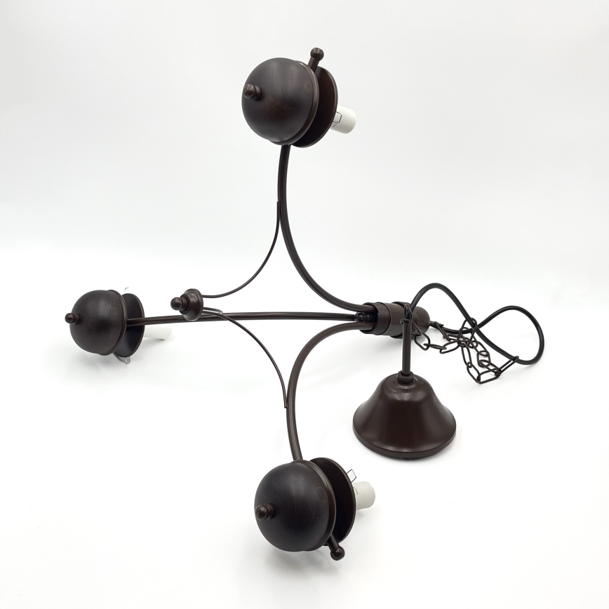 Brilagi - LED liustra ant grandinės COTTAGE 3xE14/40W/230V bukas/ruda/balta