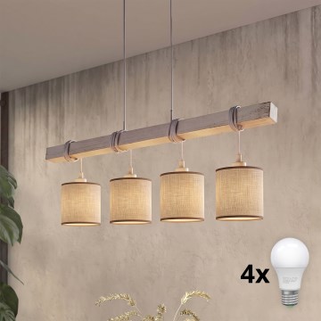 BRILAGI - LED liustra ant kabelio NUBILA 4xE27/60W/230V pilka/ruda