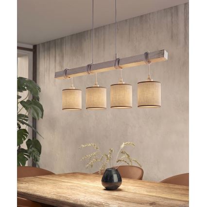 BRILAGI - LED liustra ant kabelio NUBILA 4xE27/60W/230V pilka/ruda