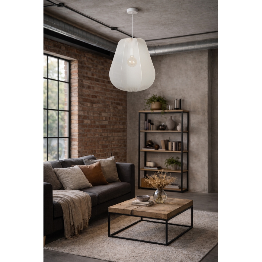Brilagi - LED liustra ant laido ARVEN 1xE27/8W/230V, skersmuo 37 cm, balta