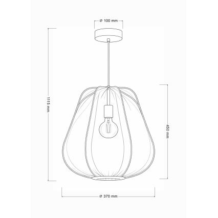 Brilagi - LED liustra ant laido ARVEN 1xE27/8W/230V, skersmuo 37 cm, balta