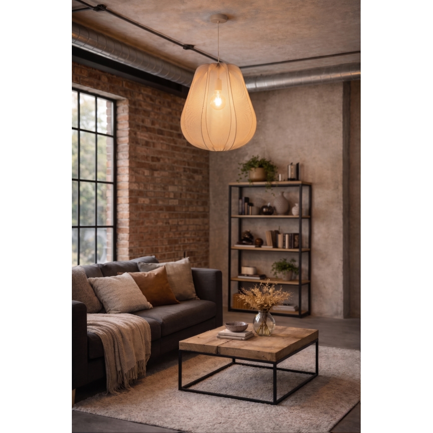 Brilagi - LED liustra ant laido ARVEN 1xE27/8W/230V Ø 37 cm smėlio spalvos