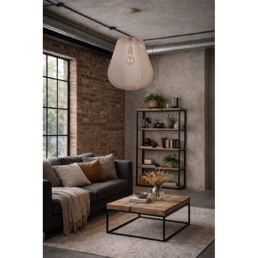 Brilagi - LED liustra ant laido ARVEN 1xE27/8W/230V Ø 37 cm smėlio spalvos