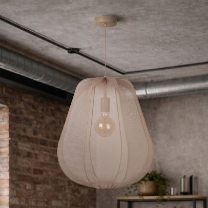 Brilagi - LED liustra ant laido ARVEN 1xE27/8W/230V Ø 37 cm smėlio spalvos