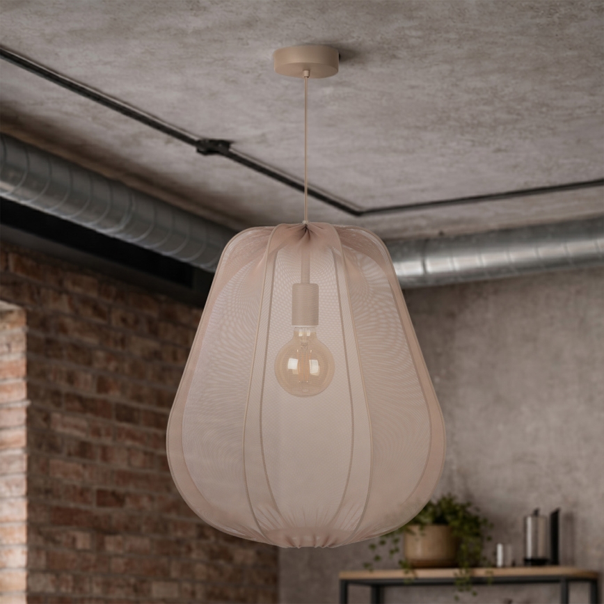Brilagi - LED liustra ant laido ARVEN 1xE27/8W/230V Ø 37 cm smėlio spalvos
