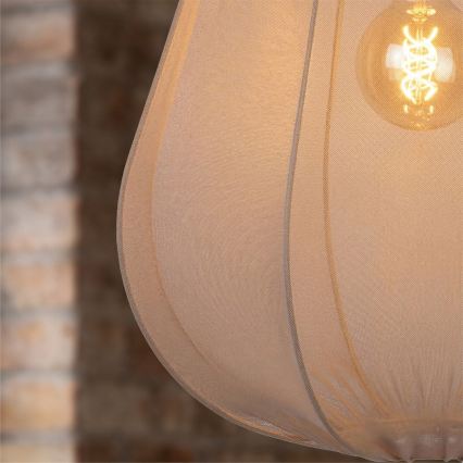 Brilagi - LED liustra ant laido ARVEN 1xE27/8W/230V Ø 37 cm smėlio spalvos
