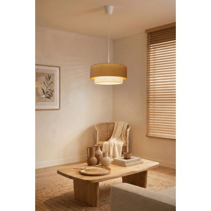 Brilagi - LED liustra ant laido BOHO ECO 1xE27/10W/230V skersm. 40 cm smėlinė/kreminė