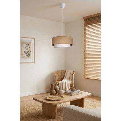 Brilagi - LED liustra ant laido BOHO ECO 1xE27/10W/230V skersm. 40 cm smėlinė/kreminė