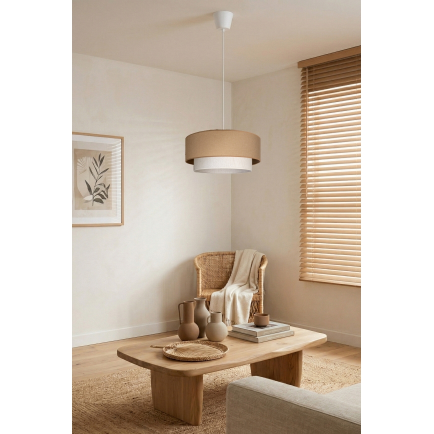 Brilagi - LED liustra ant laido BOHO ECO 1xE27/10W/230V skersm. 40 cm smėlinė/kreminė