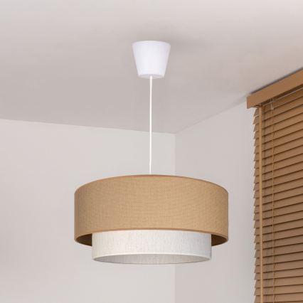 Brilagi - LED liustra ant laido BOHO ECO 1xE27/10W/230V skersm. 40 cm smėlinė/kreminė