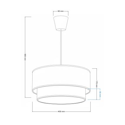 Brilagi - LED liustra ant laido BOHO ECO 1xE27/10W/230V skersm. 40 cm smėlinė/kreminė