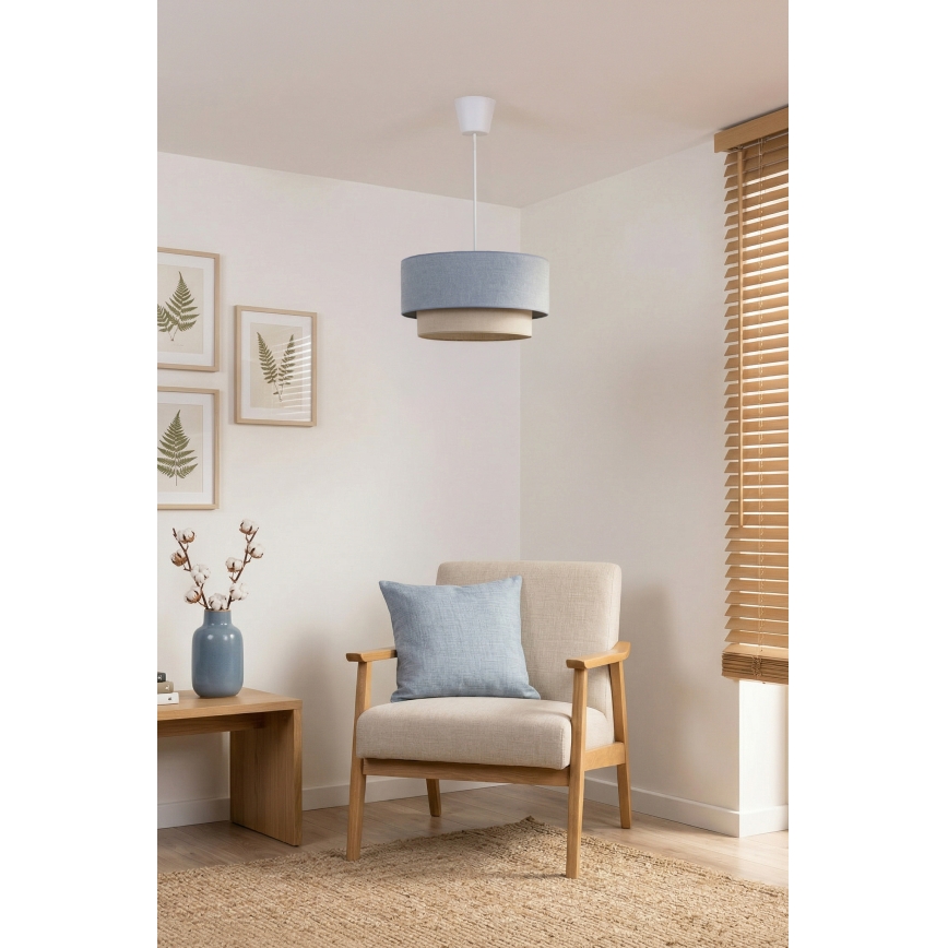Brilagi - LED liustra ant laido BOHO ECO 1xE27/10W/230V skersmuo 40 cm mėlyna/kreminė