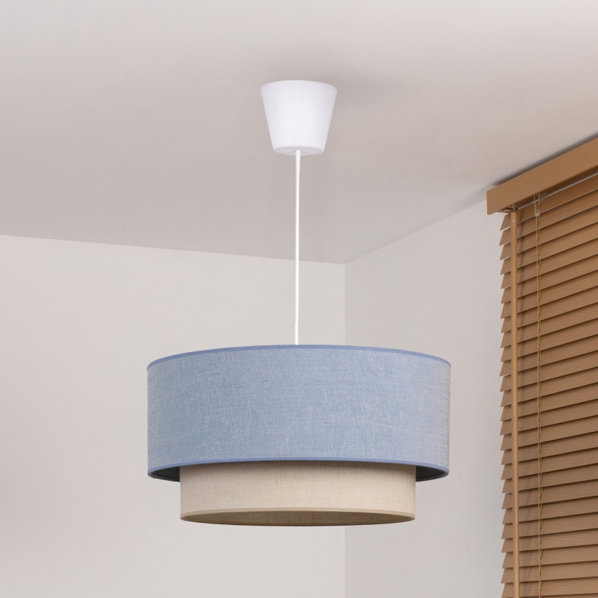 Brilagi - LED liustra ant laido BOHO ECO 1xE27/10W/230V skersmuo 40 cm mėlyna/kreminė